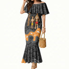 Australia Aboriginal Fathers Day Mermaid Dress Indigenous Dot Art - Family Footprint