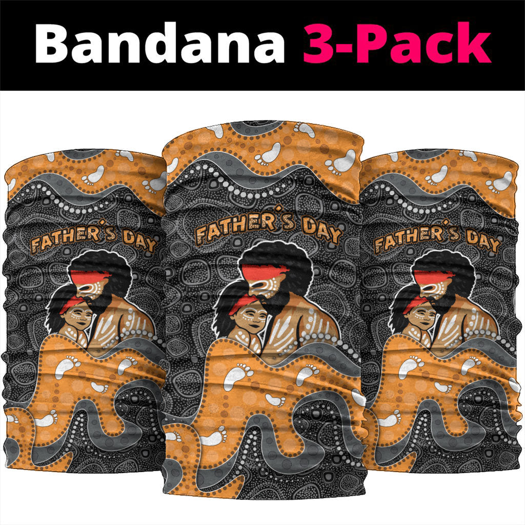 Australia Aboriginal Fathers Day Neck Gaiter Indigenous Dot Art - Family Footprint