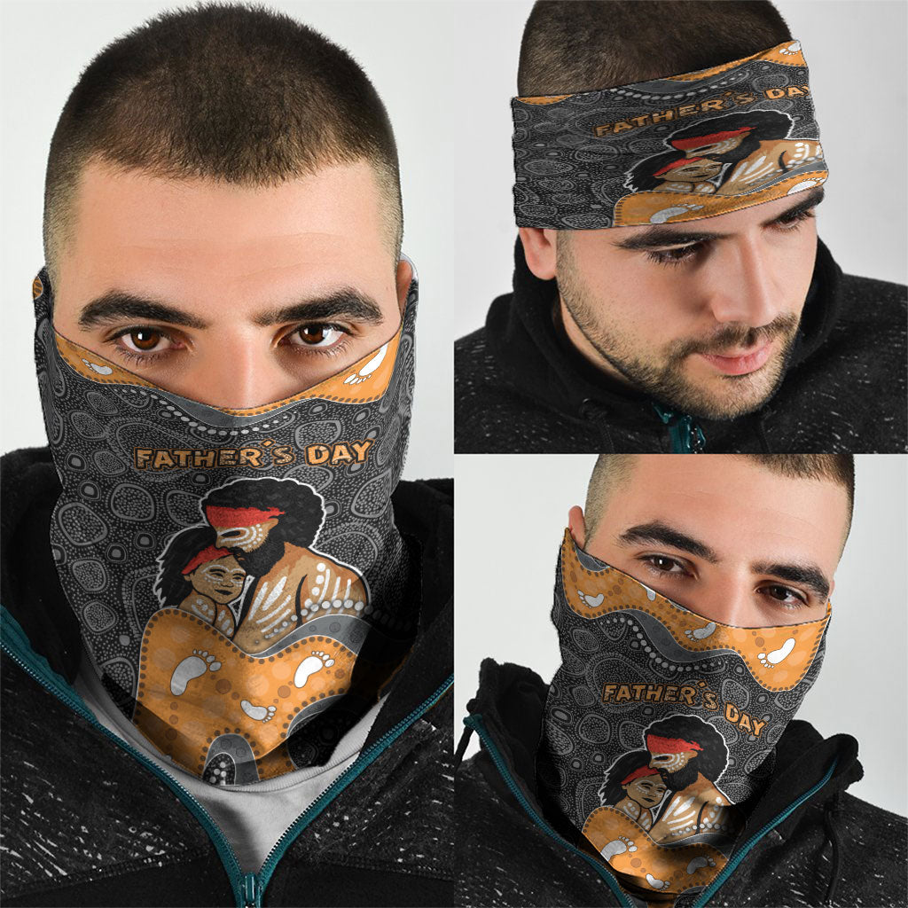 Australia Aboriginal Fathers Day Neck Gaiter Indigenous Dot Art - Family Footprint