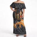 Australia Aboriginal Fathers Day Off Shoulder Maxi Dress Indigenous Dot Art - Family Footprint