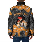 Australia Aboriginal Fathers Day Padded Jacket Indigenous Dot Art - Family Footprint