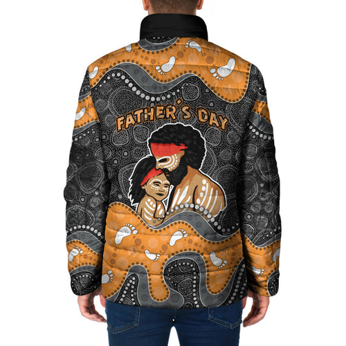 Australia Aboriginal Fathers Day Padded Jacket Indigenous Dot Art - Family Footprint