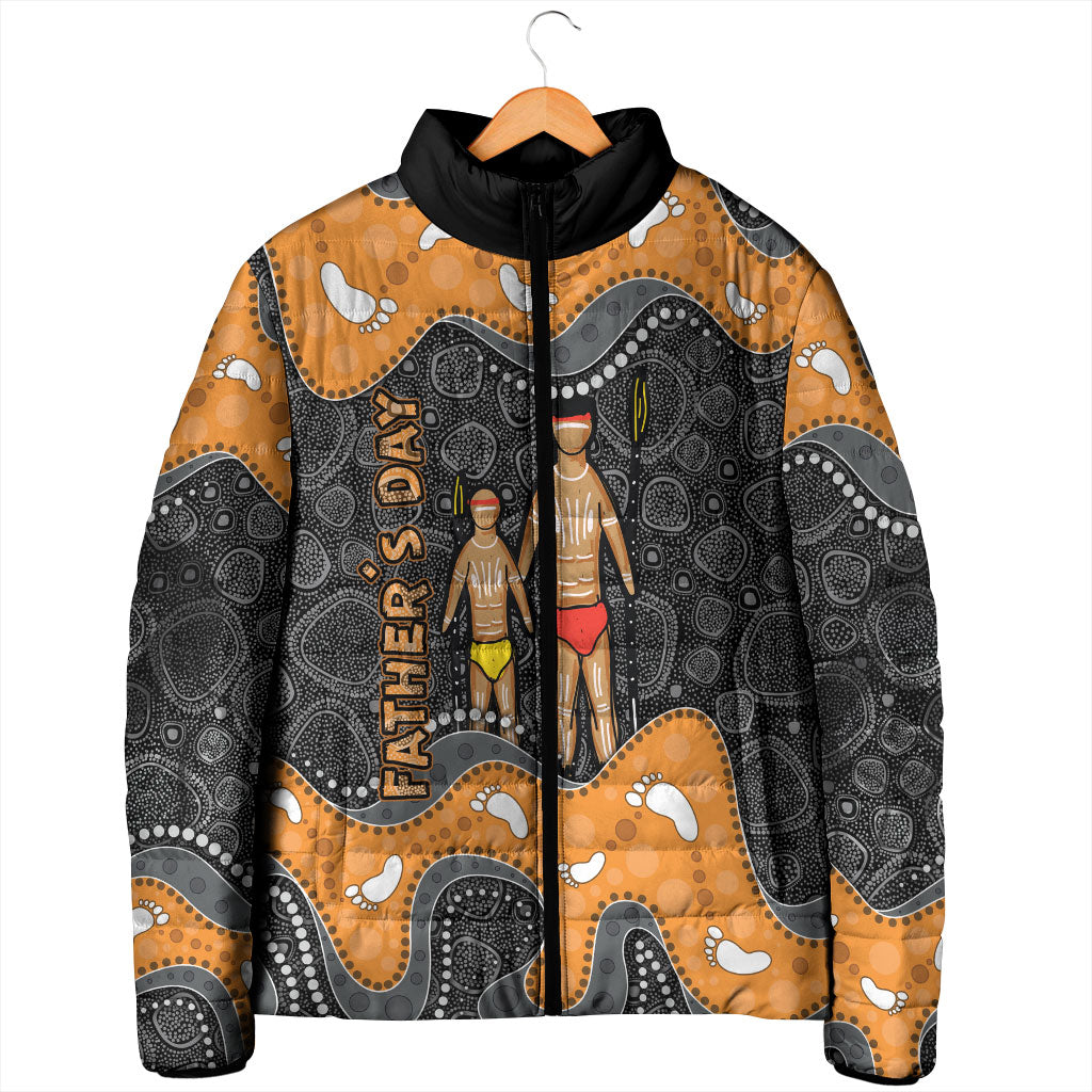 Australia Aboriginal Fathers Day Padded Jacket Indigenous Dot Art - Family Footprint