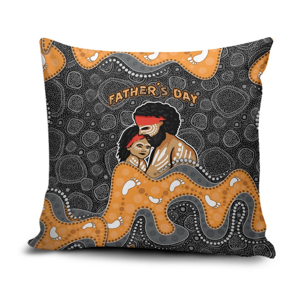 Australia Aboriginal Fathers Day Pillow Cover Indigenous Dot Art - Family Footprint