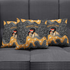 Australia Aboriginal Fathers Day Pillow Cover Indigenous Dot Art - Family Footprint