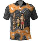 Australia Aboriginal Fathers Day Polo Shirt Indigenous Dot Art - Family Footprint
