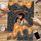 Australia Aboriginal Fathers Day Puzzle Indigenous Dot Art - Family Footprint