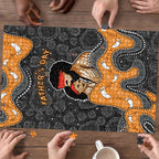 Australia Aboriginal Fathers Day Puzzle Indigenous Dot Art - Family Footprint