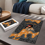 Australia Aboriginal Fathers Day Puzzle Indigenous Dot Art - Family Footprint