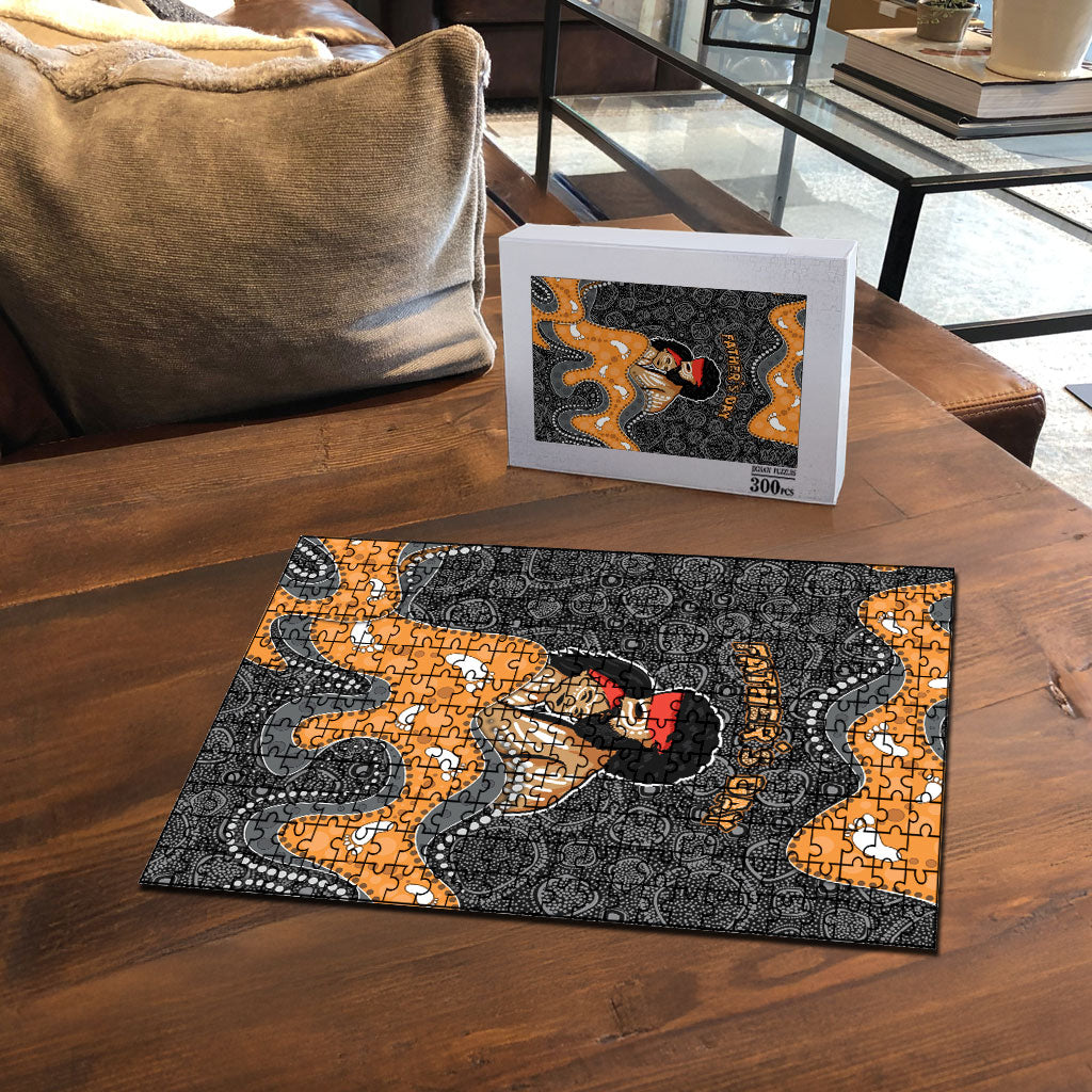 Australia Aboriginal Fathers Day Puzzle Indigenous Dot Art - Family Footprint