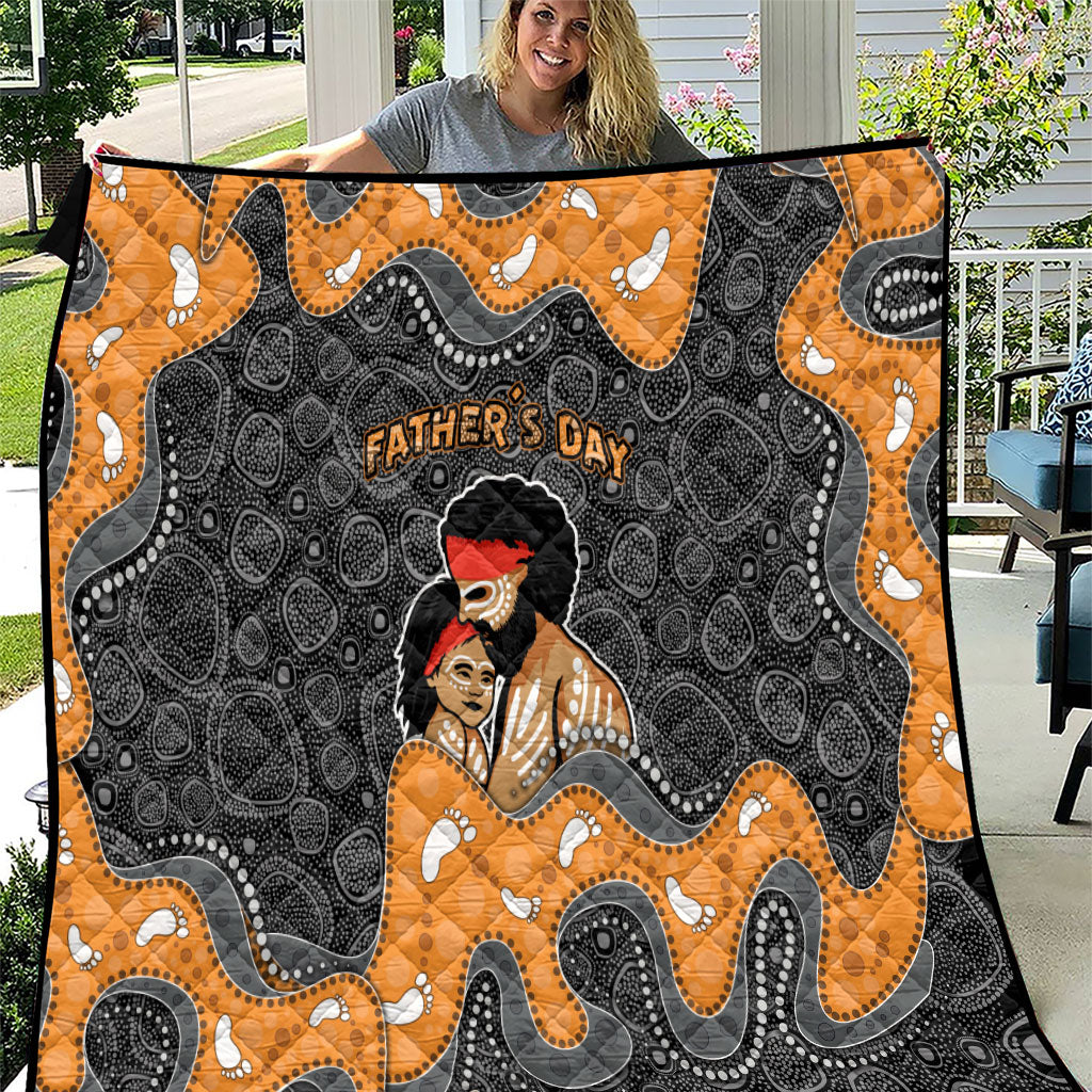 Australia Aboriginal Fathers Day Quilt Indigenous Dot Art - Family Footprint