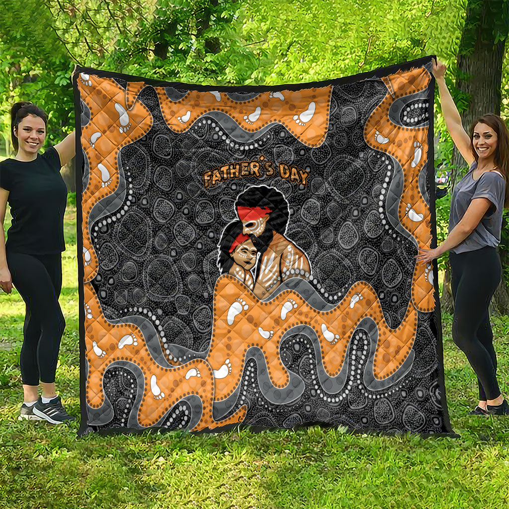 Australia Aboriginal Fathers Day Quilt Indigenous Dot Art - Family Footprint