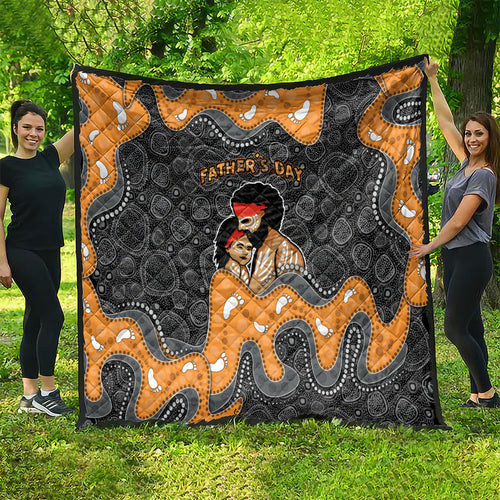 Australia Aboriginal Fathers Day Quilt Indigenous Dot Art - Family Footprint