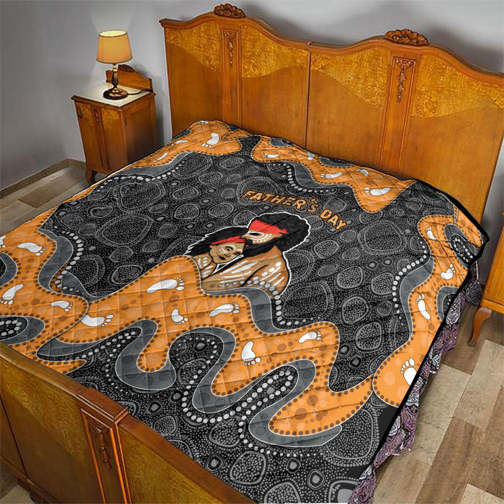 Australia Aboriginal Fathers Day Quilt Indigenous Dot Art - Family Footprint