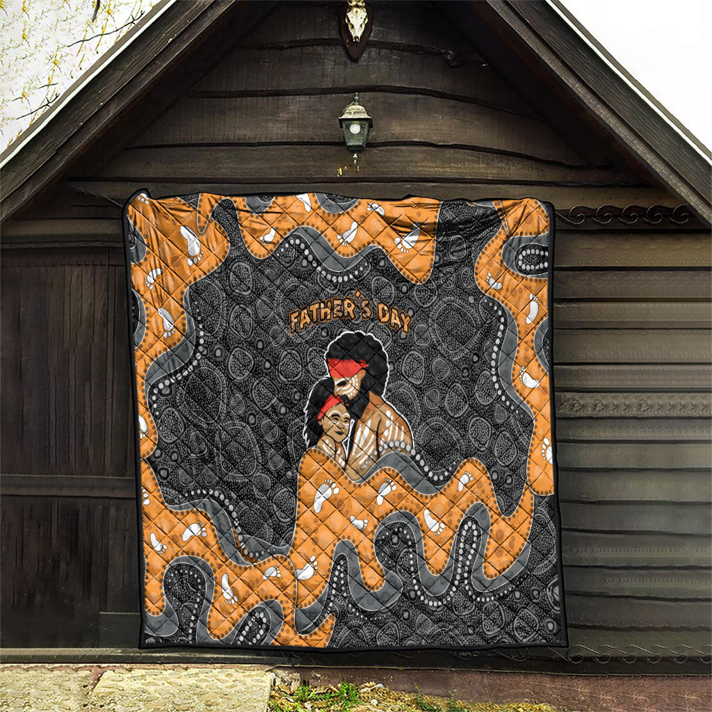 Australia Aboriginal Fathers Day Quilt Indigenous Dot Art - Family Footprint