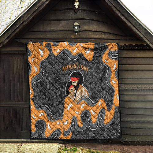 Australia Aboriginal Fathers Day Quilt Indigenous Dot Art - Family Footprint