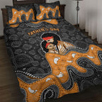 Australia Aboriginal Fathers Day Quilt Bed Set Indigenous Dot Art - Family Footprint