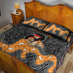 Australia Aboriginal Fathers Day Quilt Bed Set Indigenous Dot Art - Family Footprint