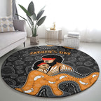 Australia Aboriginal Fathers Day Round Carpet Indigenous Dot Art - Family Footprint