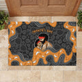Australia Aboriginal Fathers Day Rubber Doormat Indigenous Dot Art - Family Footprint