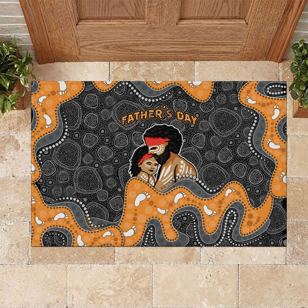 Australia Aboriginal Fathers Day Rubber Doormat Indigenous Dot Art - Family Footprint