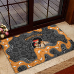 Australia Aboriginal Fathers Day Rubber Doormat Indigenous Dot Art - Family Footprint