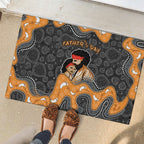Australia Aboriginal Fathers Day Rubber Doormat Indigenous Dot Art - Family Footprint