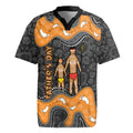 Australia Aboriginal Fathers Day Rugby Jersey Indigenous Dot Art - Family Footprint