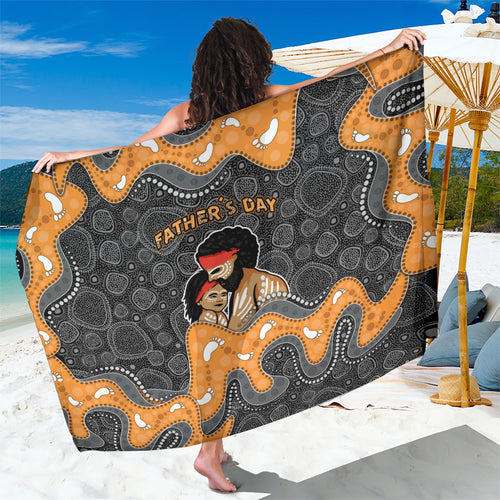Australia Aboriginal Fathers Day Sarong Indigenous Dot Art - Family Footprint