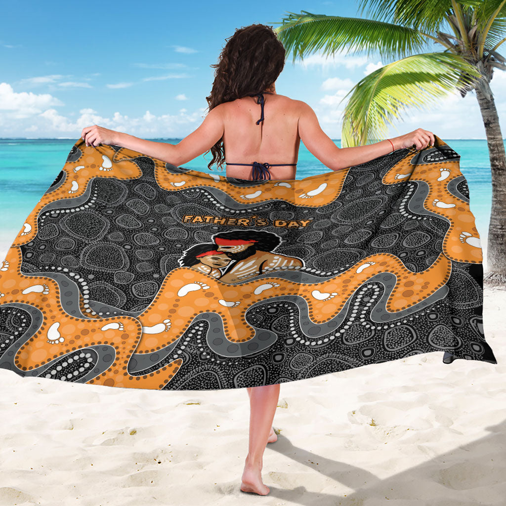 Australia Aboriginal Fathers Day Sarong Indigenous Dot Art - Family Footprint