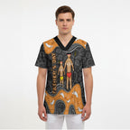 Australia Aboriginal Fathers Day Scrub Top Indigenous Dot Art - Family Footprint