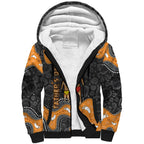 Australia Aboriginal Fathers Day Sherpa Hoodie Indigenous Dot Art - Family Footprint
