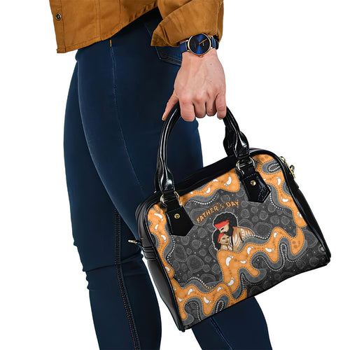Australia Aboriginal Fathers Day Shoulder Handbag Indigenous Dot Art - Family Footprint