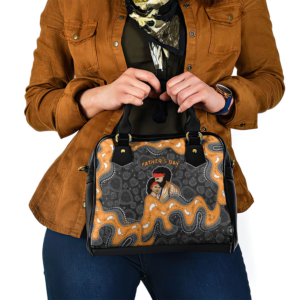 Australia Aboriginal Fathers Day Shoulder Handbag Indigenous Dot Art - Family Footprint