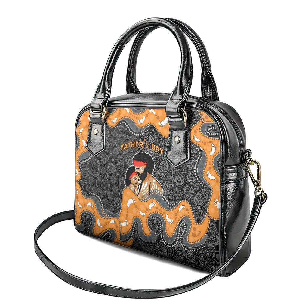 Australia Aboriginal Fathers Day Shoulder Handbag Indigenous Dot Art - Family Footprint