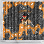 Australia Aboriginal Fathers Day Shower Curtain Indigenous Dot Art - Family Footprint