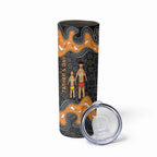 Australia Aboriginal Fathers Day Skinny Tumbler Indigenous Dot Art - Family Footprint