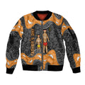 Australia Aboriginal Fathers Day Sleeve Zip Bomber Jacket Indigenous Dot Art - Family Footprint