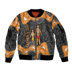 Australia Aboriginal Fathers Day Sleeve Zip Bomber Jacket Indigenous Dot Art - Family Footprint