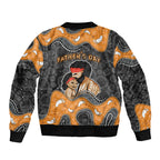 Australia Aboriginal Fathers Day Sleeve Zip Bomber Jacket Indigenous Dot Art - Family Footprint