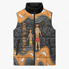 Australia Aboriginal Fathers Day Sleeveless Puffer Jacket Indigenous Dot Art - Family Footprint