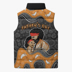 Australia Aboriginal Fathers Day Sleeveless Puffer Jacket Indigenous Dot Art - Family Footprint
