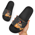 Australia Aboriginal Fathers Day Slide Sandals Indigenous Dot Art - Family Footprint