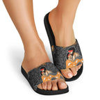 Australia Aboriginal Fathers Day Slide Sandals Indigenous Dot Art - Family Footprint