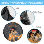 Australia Aboriginal Fathers Day Spare Tire Cover Indigenous Dot Art - Family Footprint