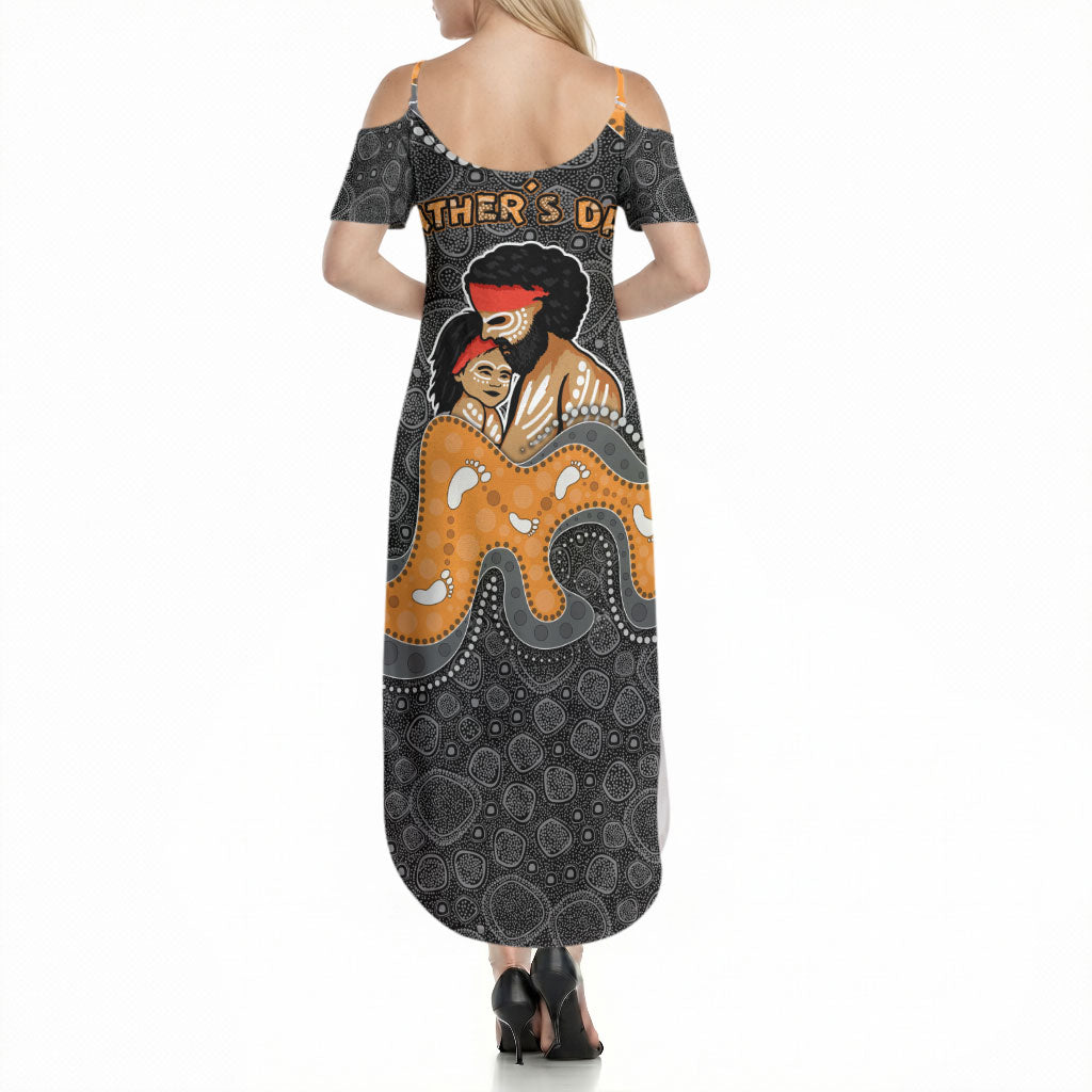 Australia Aboriginal Fathers Day Summer Maxi Dress Indigenous Dot Art - Family Footprint