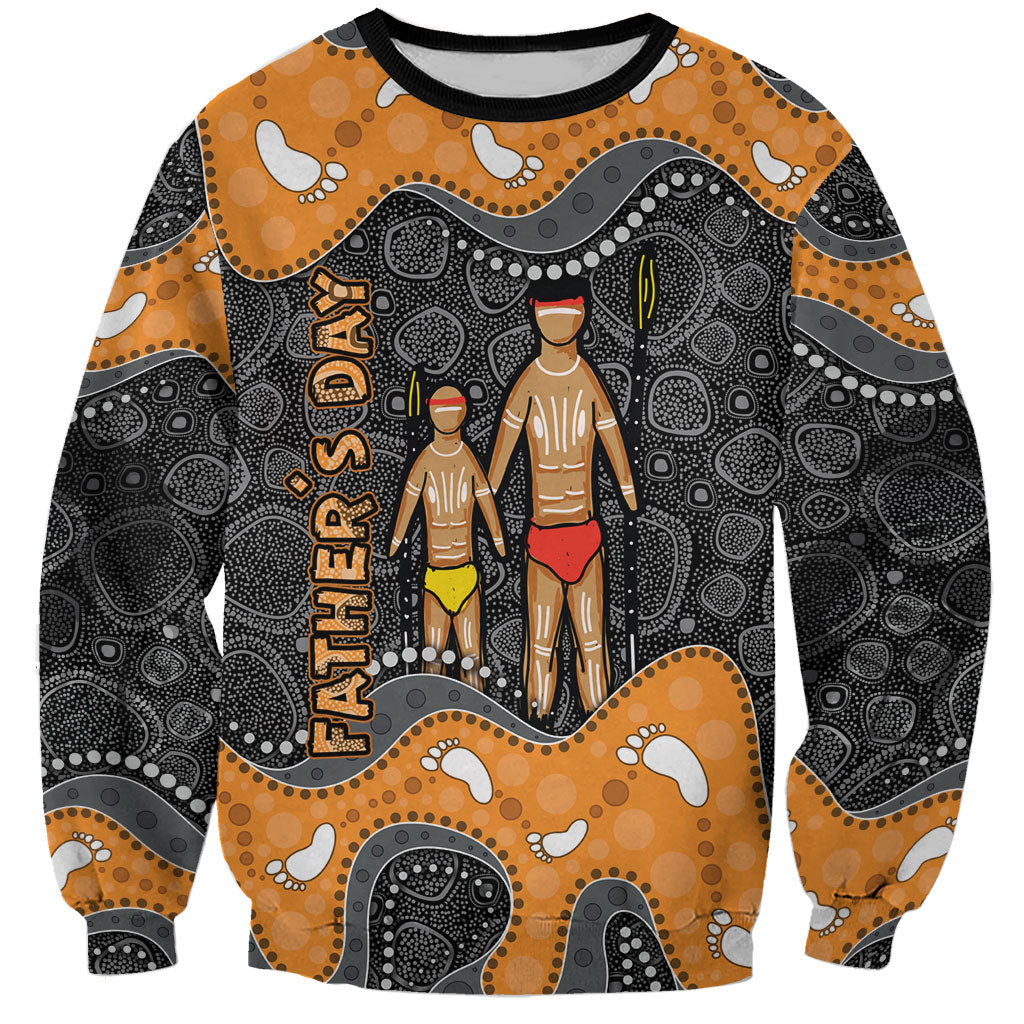 Australia Aboriginal Fathers Day Sweatshirt Indigenous Dot Art - Family Footprint