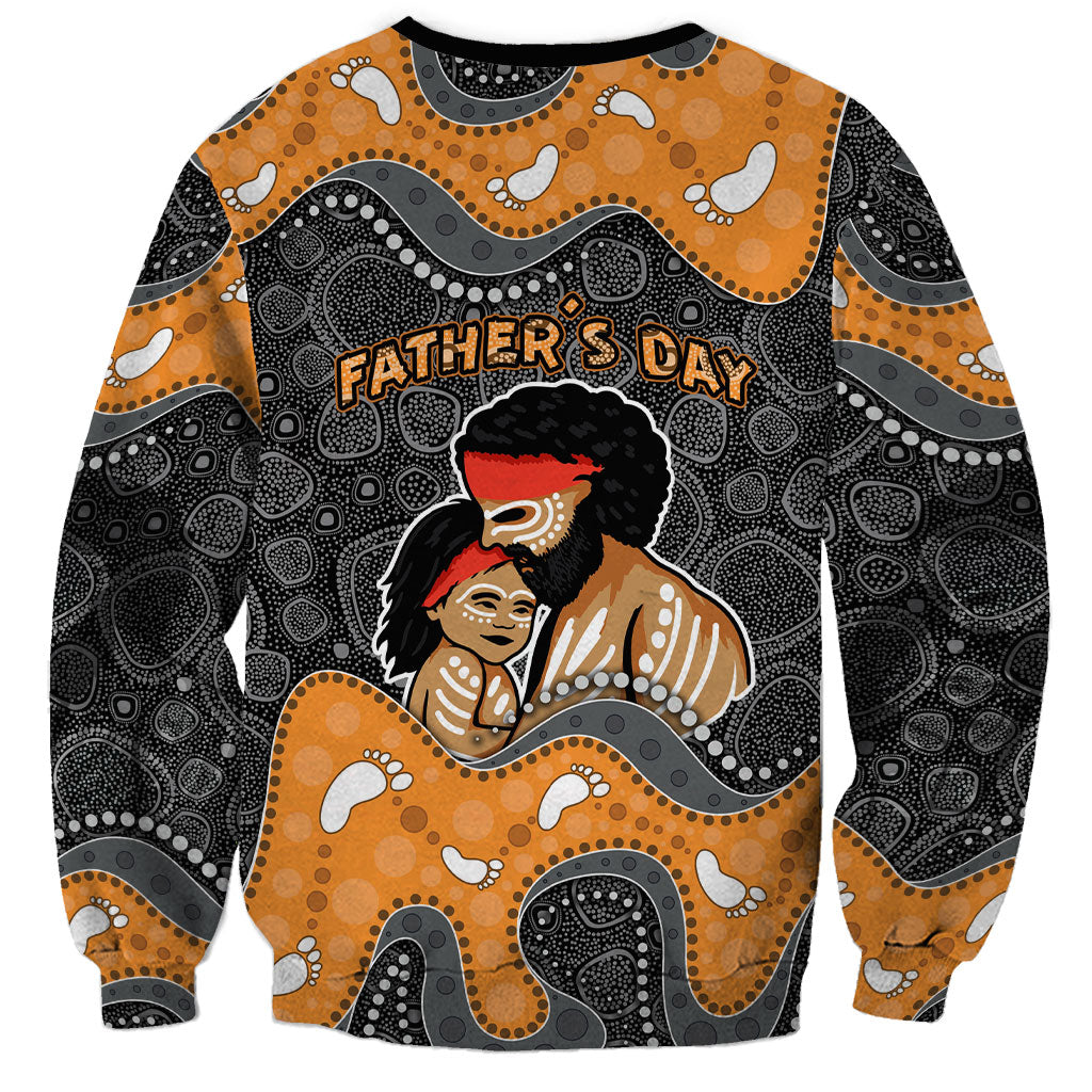 Australia Aboriginal Fathers Day Sweatshirt Indigenous Dot Art - Family Footprint