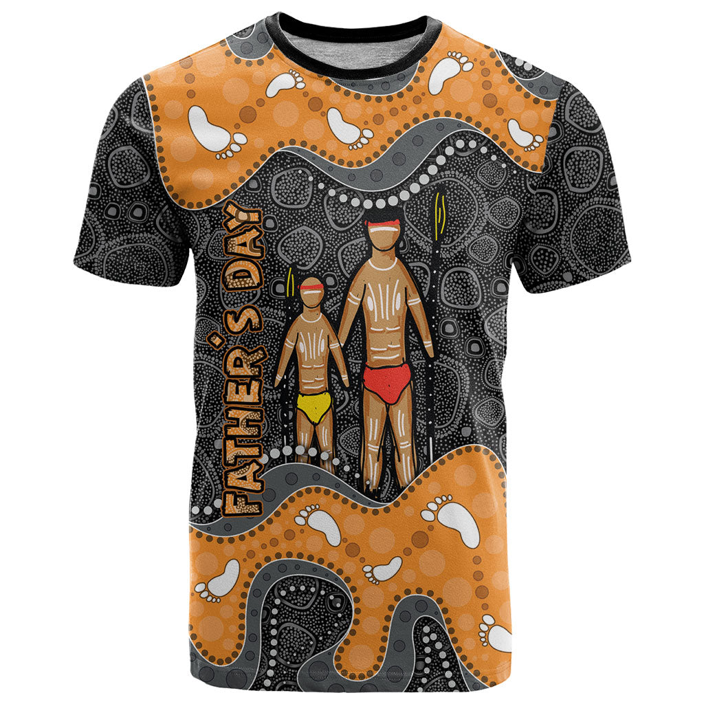 Australia Aboriginal Fathers Day T Shirt Indigenous Dot Art - Family Footprint