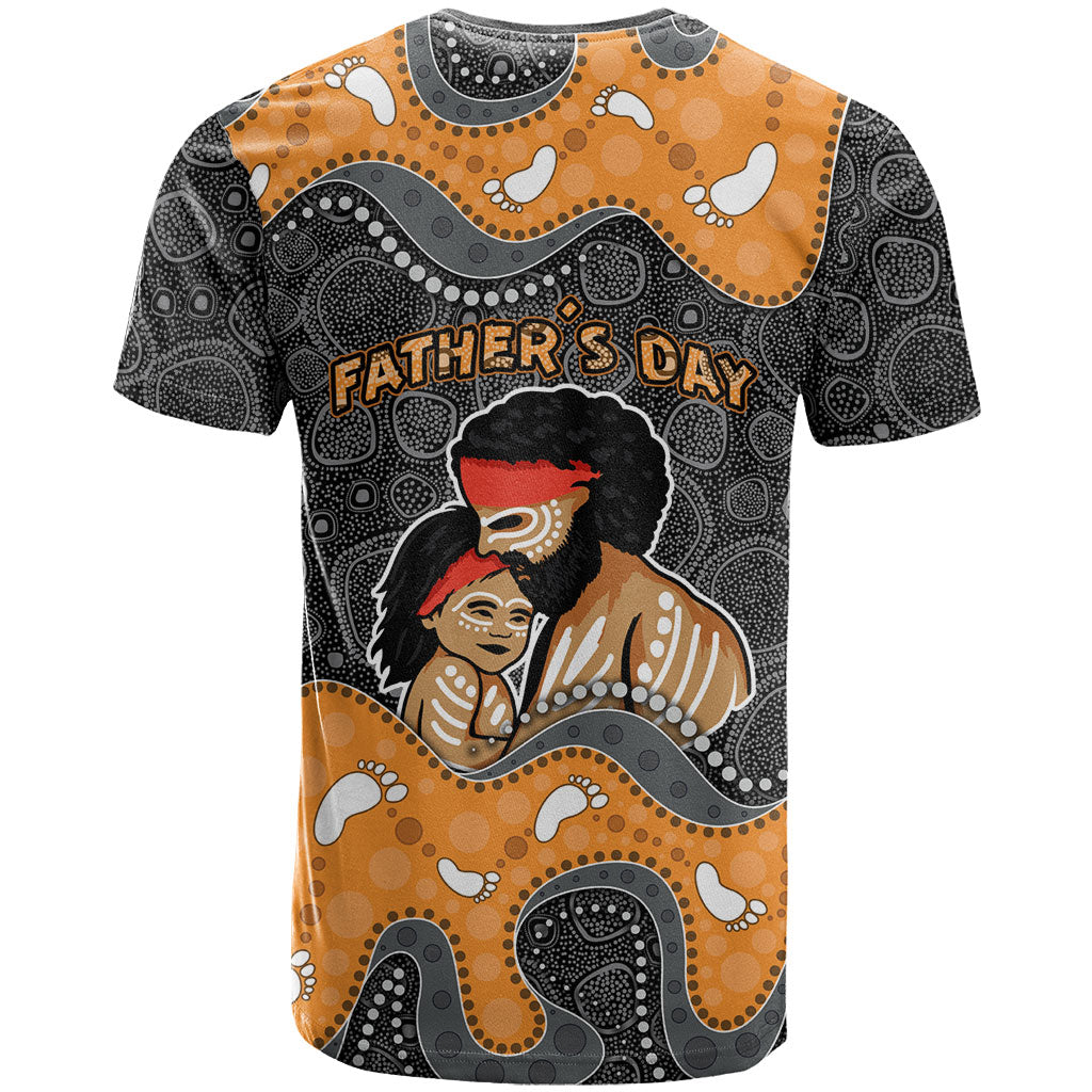 Australia Aboriginal Fathers Day T Shirt Indigenous Dot Art - Family Footprint